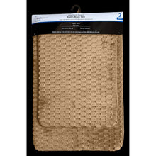 2-piece bubble bath rug set package in taupe/brown with textured mat surface