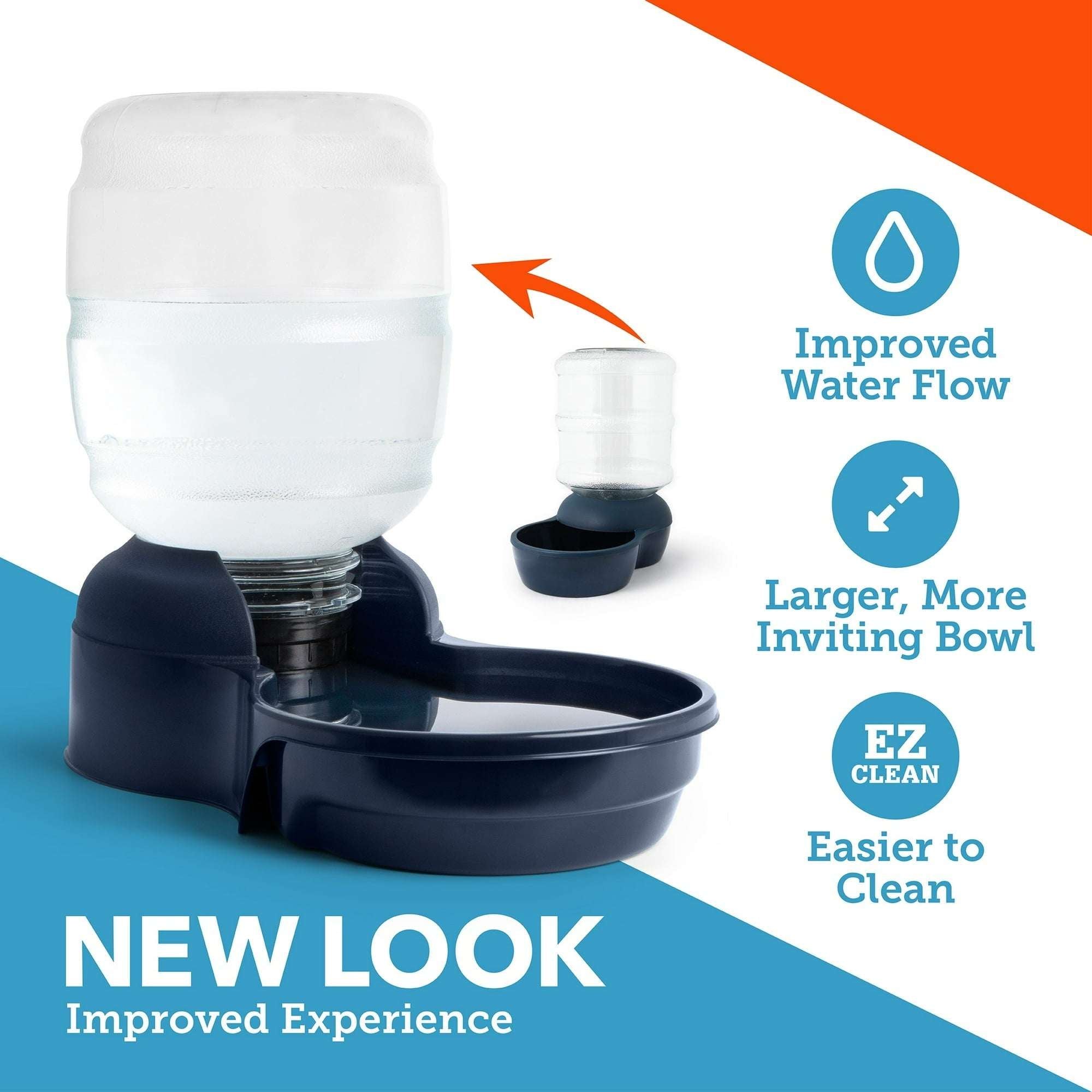 Vibrant Life Gravity Pet Waterer for Dogs and Cats, Large , Navy