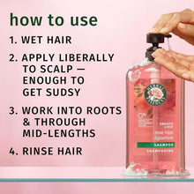 How to use graphic for rose hips shampoo: wet hair, apply, work in, rinse