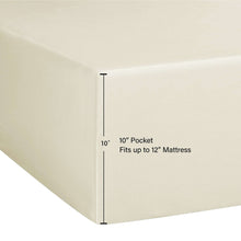 Ivory fitted sheet with 10 in pocket depth