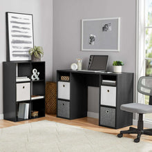 6-cube storage organizer with open shelves and storage bins for household items