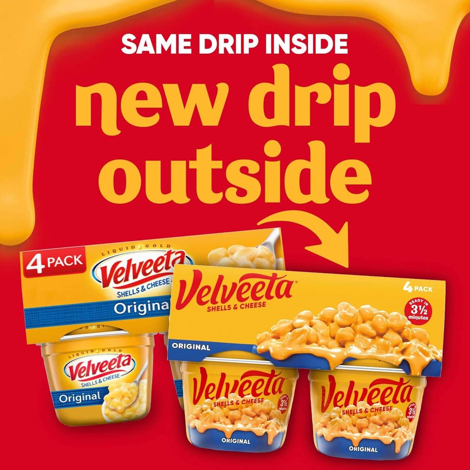 Velveeta Shells and Cheese Mac and Cheese, 8 Cups, for Easy Snacks or Dinner Sides, Original Flavor, 2.39 oz