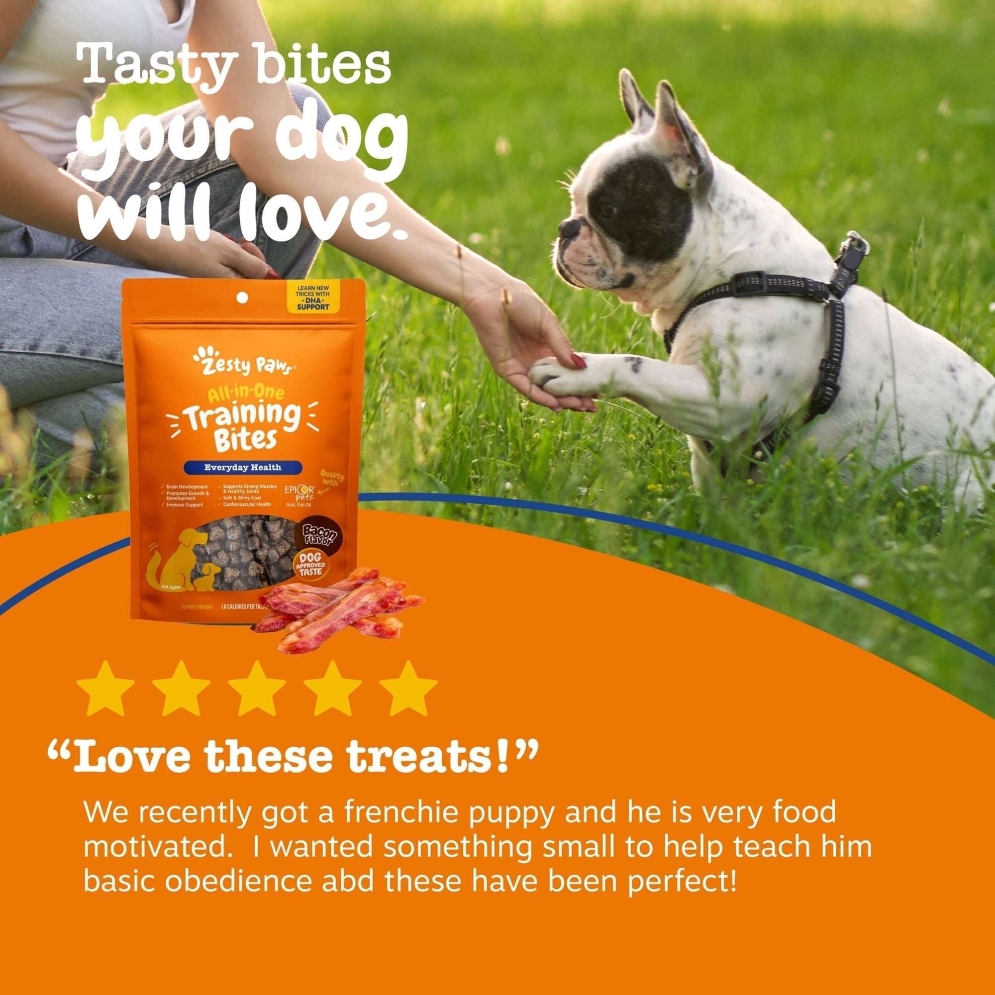 Zesty Paws All-in-One Training Bites Bacon Flavor, 8oz