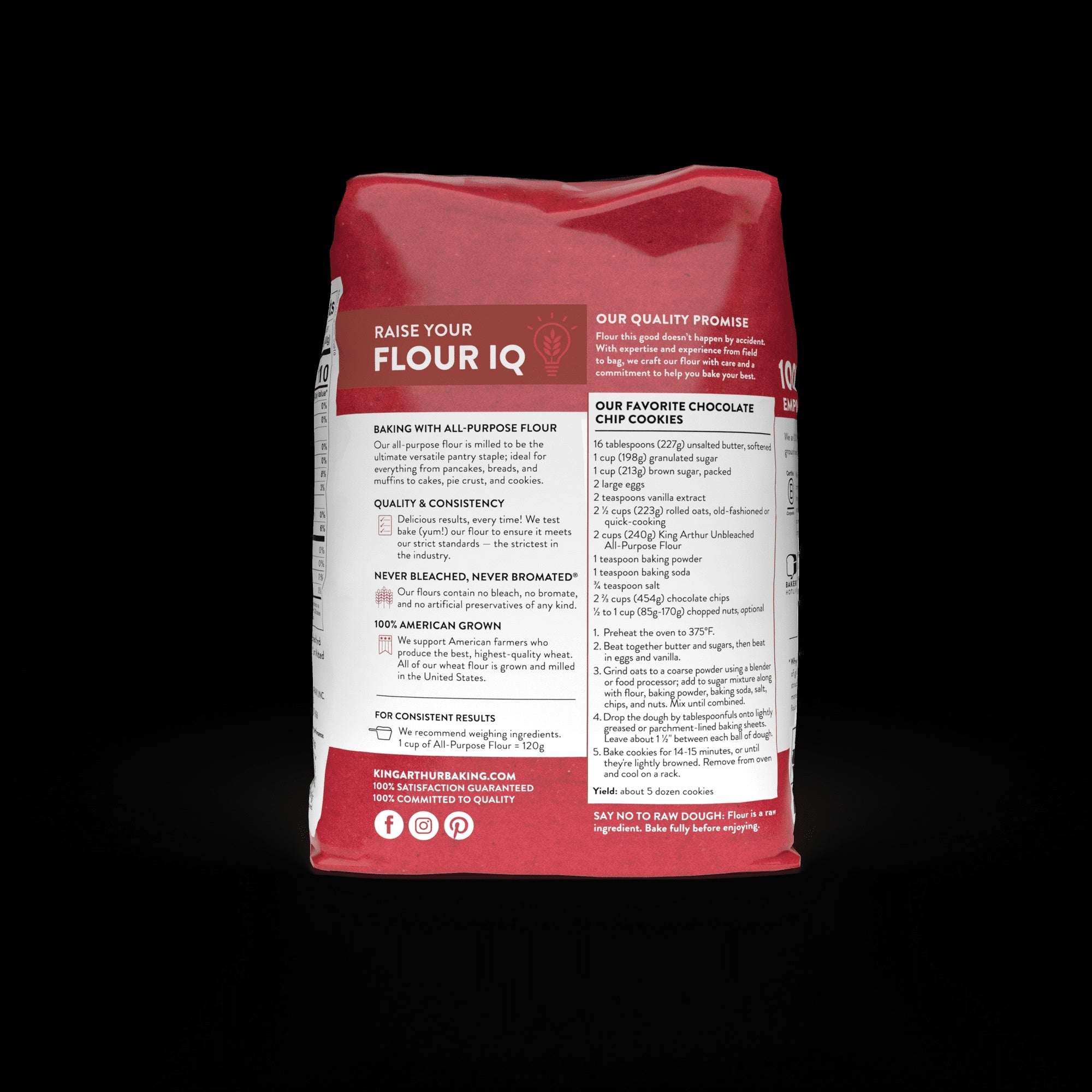 King Arthur Baking Company Non-GMO Project Verified, Certified Kosher Unbleached All Purpose Flour, 5 lb Bag