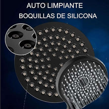 Silicone nozzle shower heads with dense spray holes on round faces, black finish