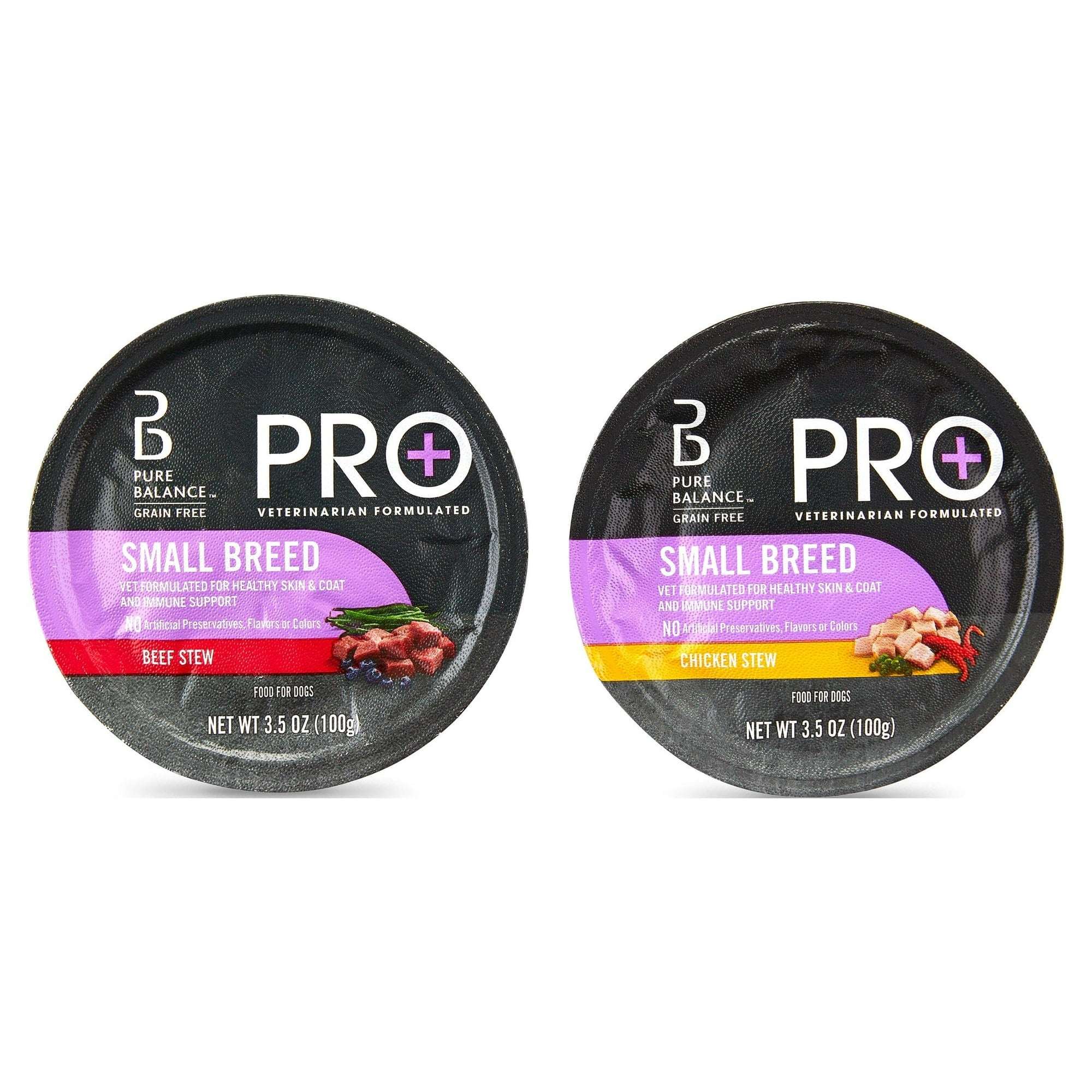Pure Balance Pro Beef Stew & Chicken Stew for Small Breeds Wet Dog Food 3.5 oz