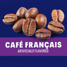 Cafe Francais instant mix graphic with coffee beans and “Artificially flavored” text
