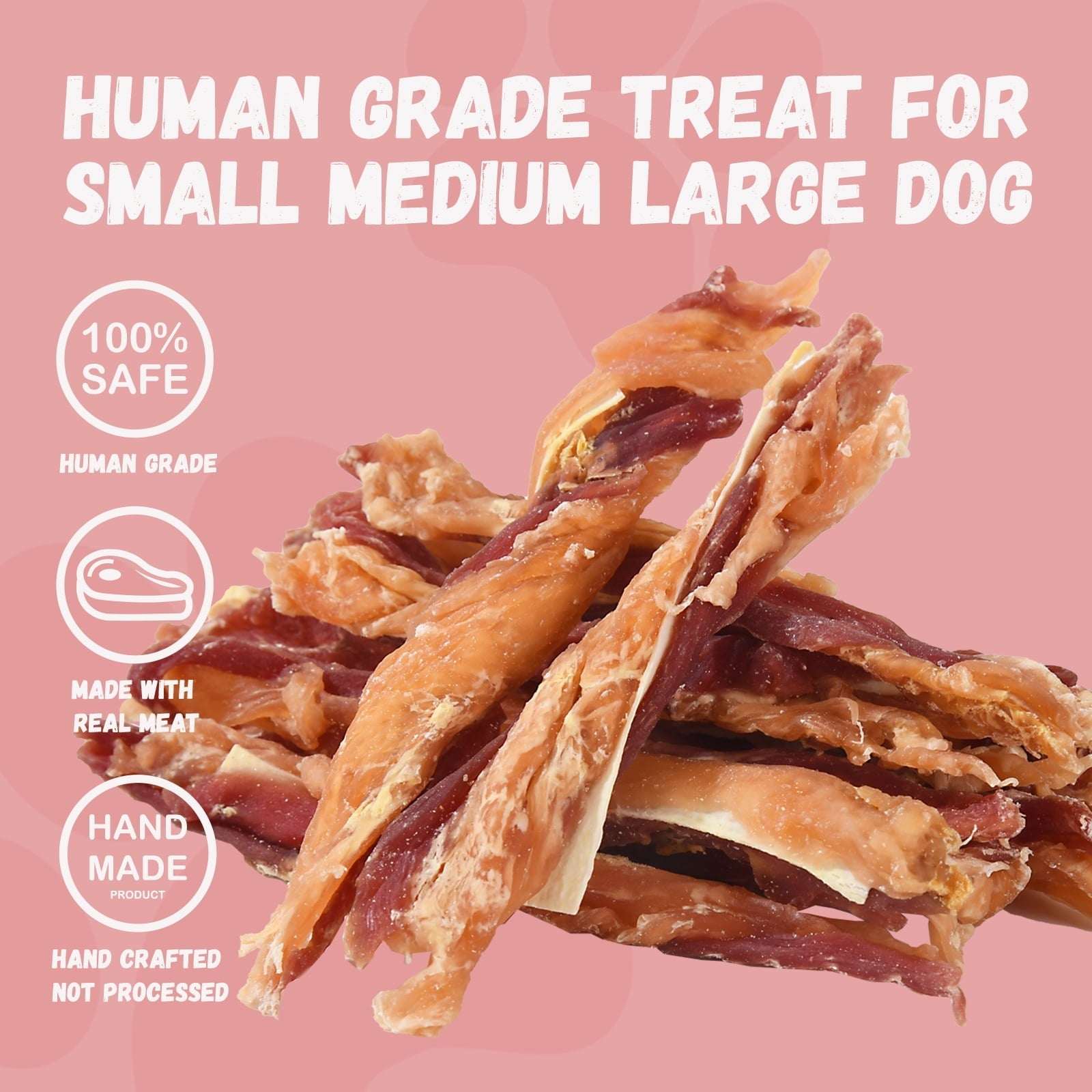 Pawmate Chicken Jerky & Duck & Cod Twist Dog Treats, Premium Pure Meat Snacks for All Dogs, 28-29 Count