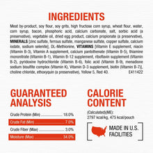 Purina Rise & Shine pouch ingredient and guaranteed analysis panel