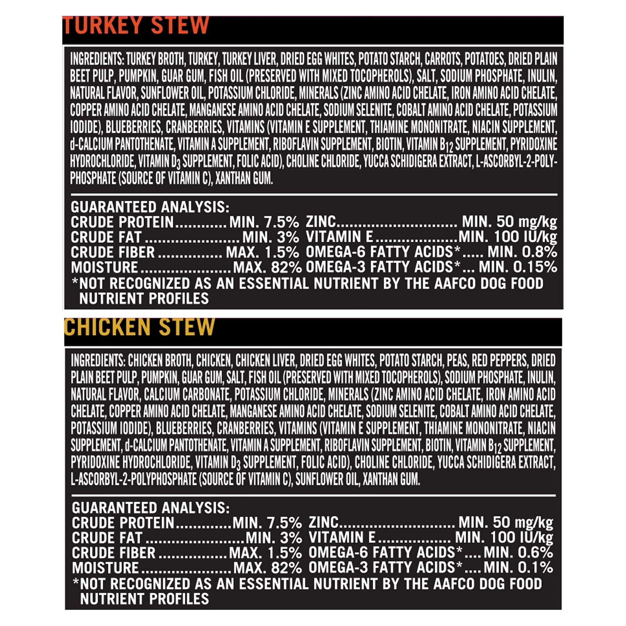 Pure Balance Pro+ Small Breed Turkey and Chicken Stew Variety Pack Wet Dog Food 3.5oz Cups (12 Pack)