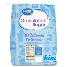 Granulated sugar bag back with Nutrition Facts panel and 30 calories per serving.