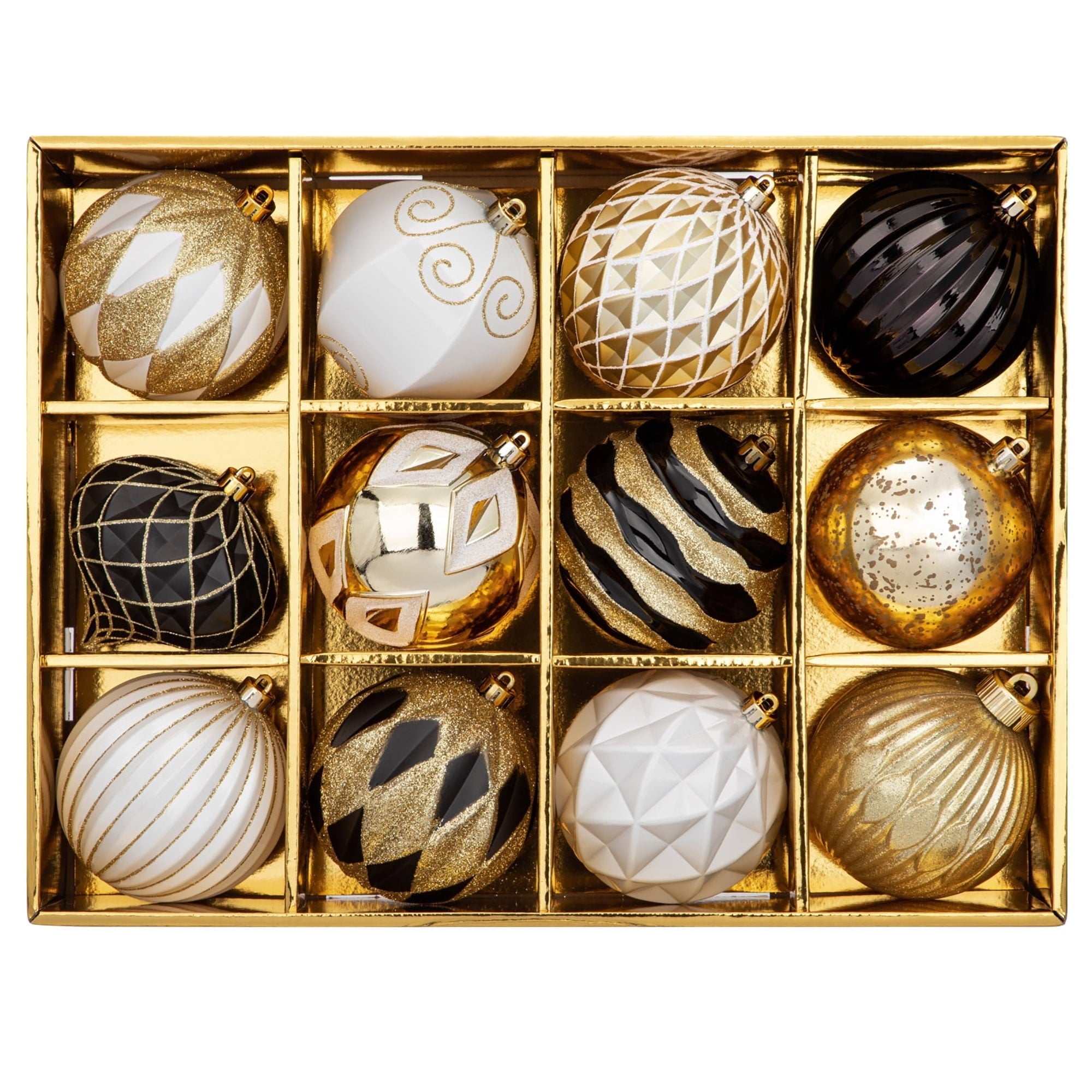 4 inch Reddish Gold Christmas Balls Ornaments 12 Pcs Shatterproof Christmas Ornaments Set Large Silver Ornaments for Christmas Tree Halloween Holiday Party