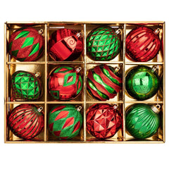 4 inch Reddish Gold Christmas Balls Ornaments 12 Pcs Shatterproof Christmas Ornaments Set Large Silver Ornaments for Christmas Tree Halloween Holiday Party