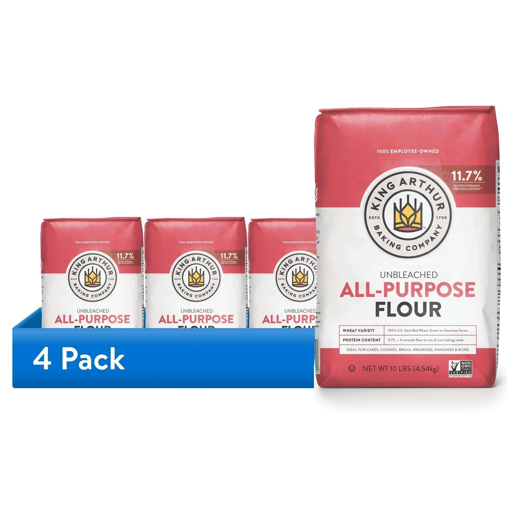 King Arthur Baking Company Non-GMO Project Verified, Certified Kosher Unbleached All Purpose Flour, 5 lb Bag