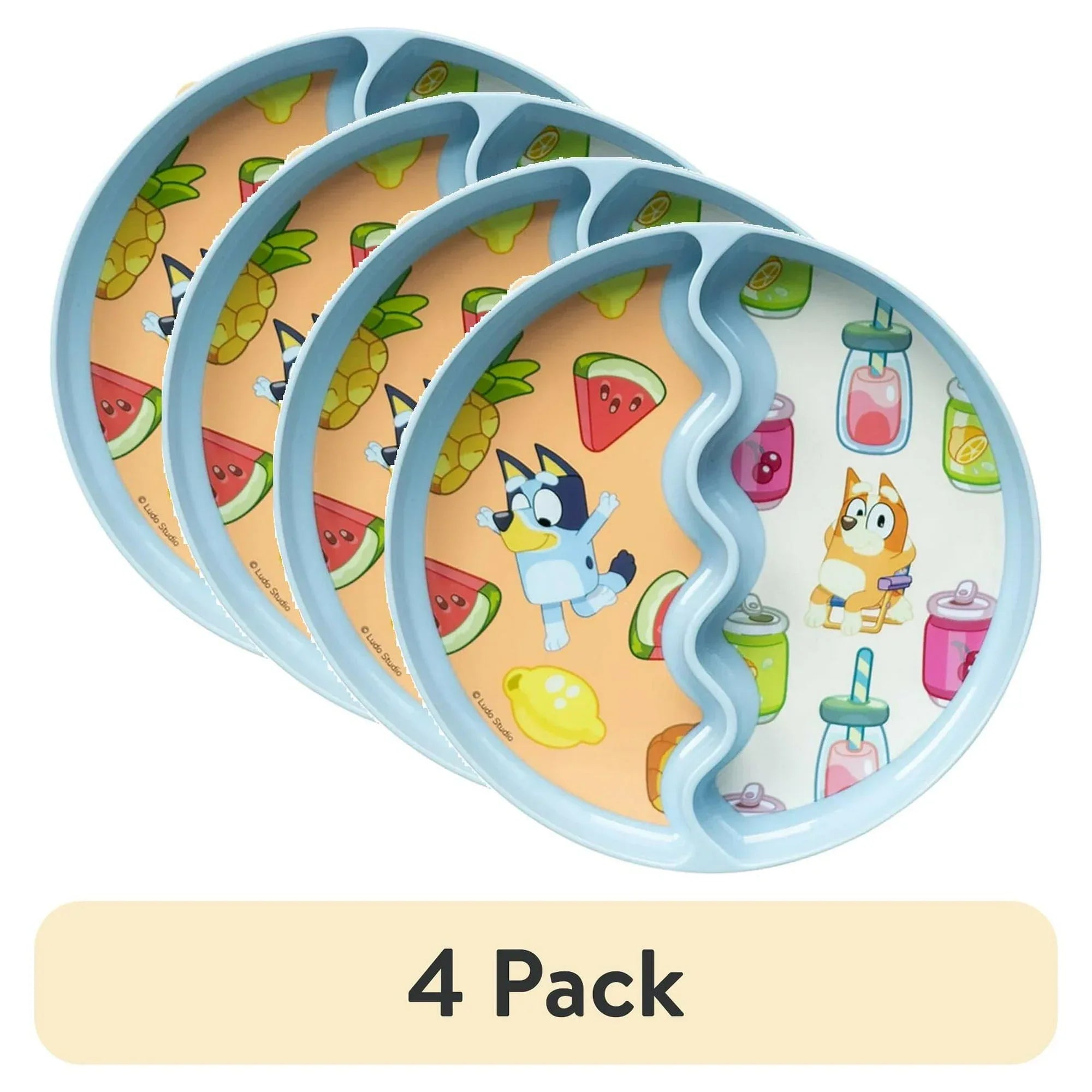 Bluey 3-Piece Mealtime Set with Divided Suction Plate, Bowl and Spoon – 9m+