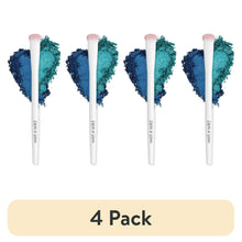 4-pack eyeshadow brushes with soft synthetic bristles; teal and dark navy brush heads