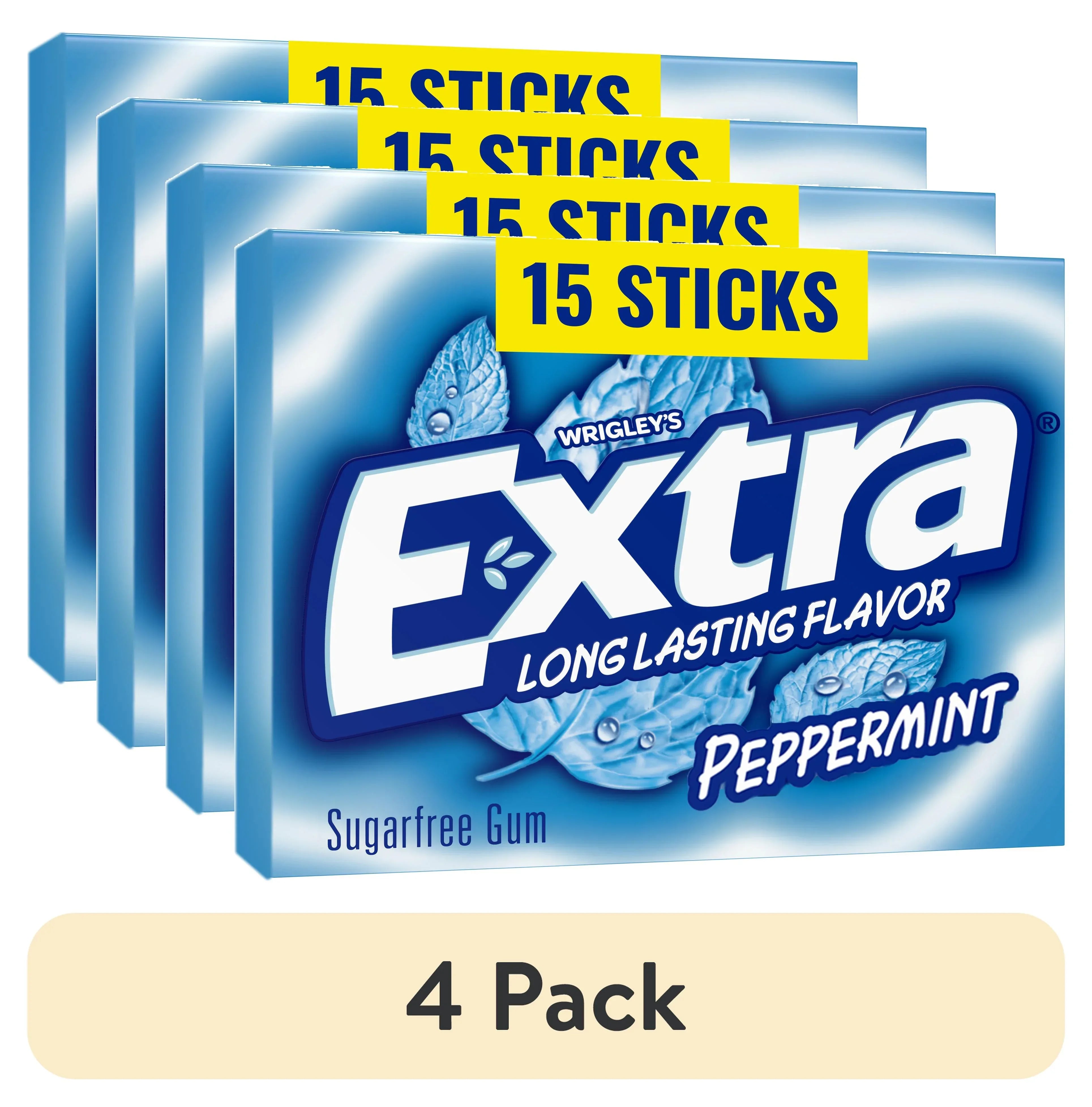 Extra Gum Peppermint Sugar Free Chewing Gum, Single Pack - 15 Stick