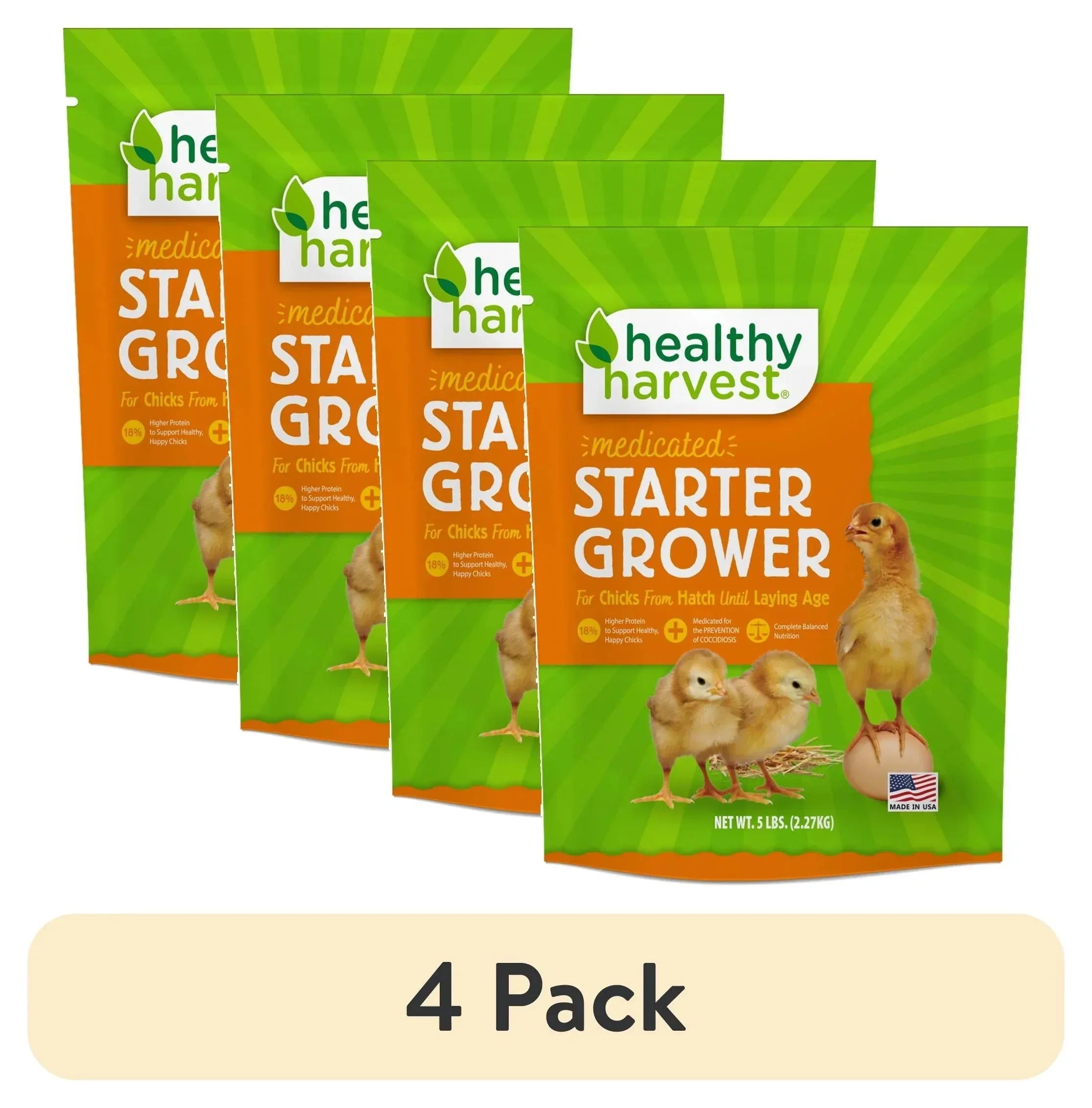 Healthy Harvest Medicated Starter Crumble Feed for Baby Chicks, 5 lb bag - USA MEGA SHOP