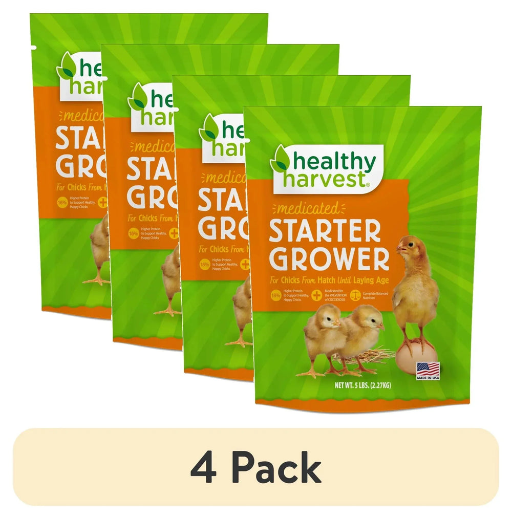 Healthy Harvest Medicated Starter Crumble Feed for Baby Chicks, 5 lb bag - USA MEGA SHOP