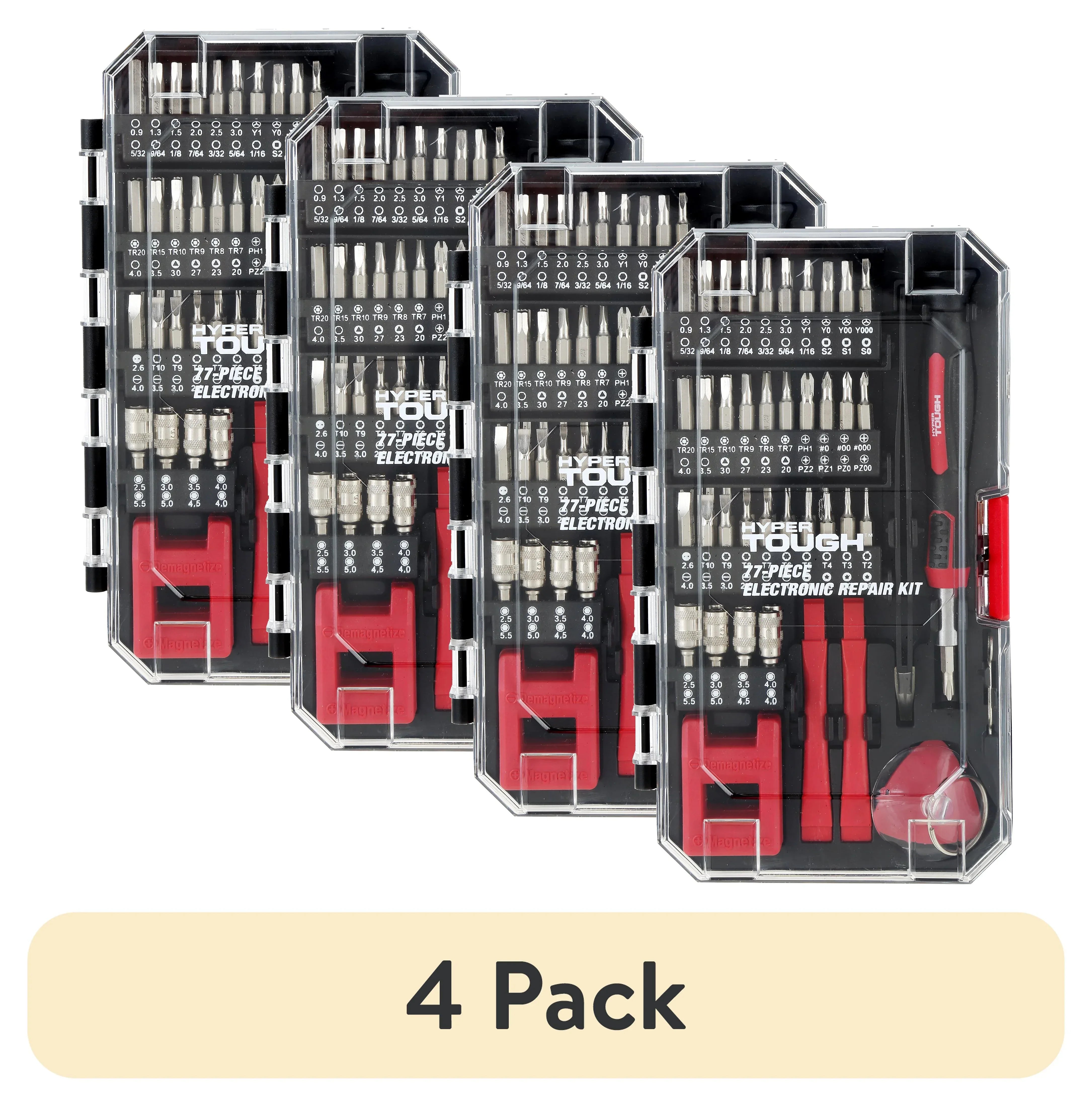 Hyper Tough 77 Piece Precision Tool Kit with Magnetic Screwdriver, Standard Size Bits, and Case, New Condition