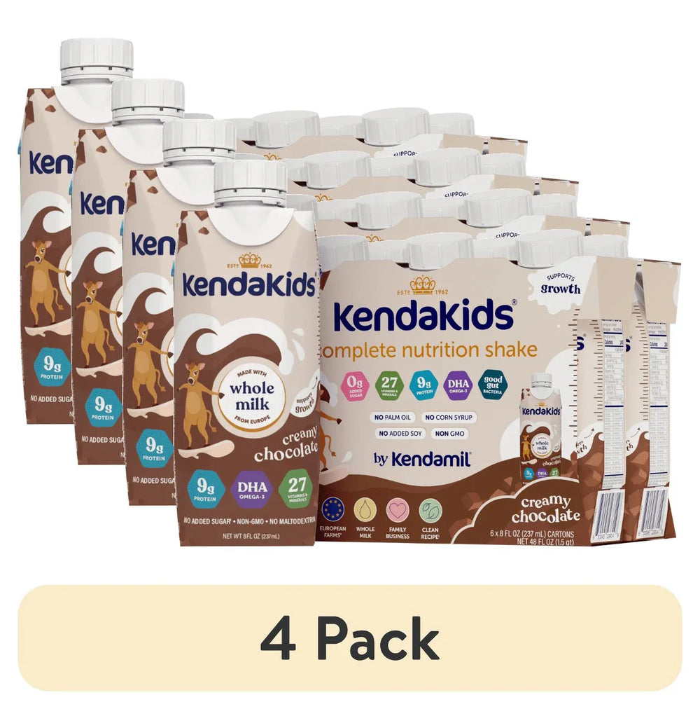 KendaKids Complete Nutrition Shake with Protein & DHA, Creamy Chocolate, 8 fl oz, (6 Pack) - USA MEGA SHOP