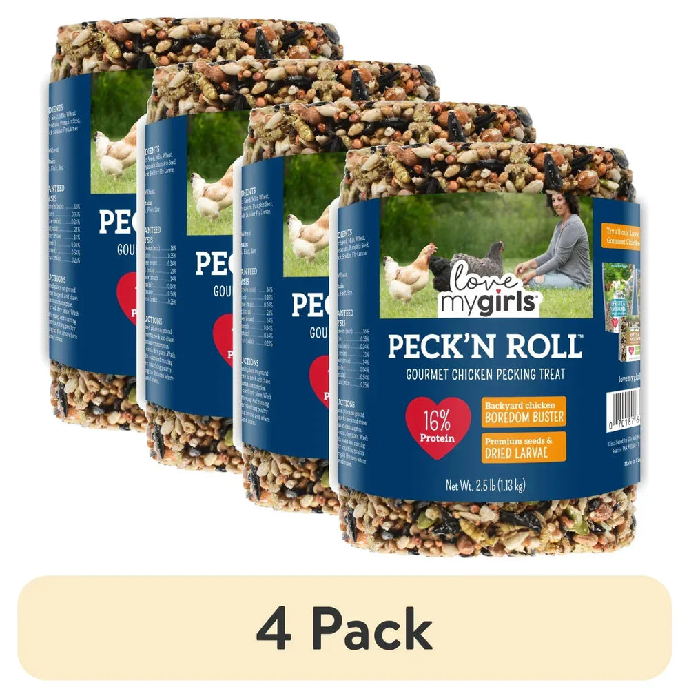 Love My Girls Peck 'N Roll Boredom Buster for Chickens, 2.5 lb. Seed Log, 1-Pack - USA MEGA SHOP