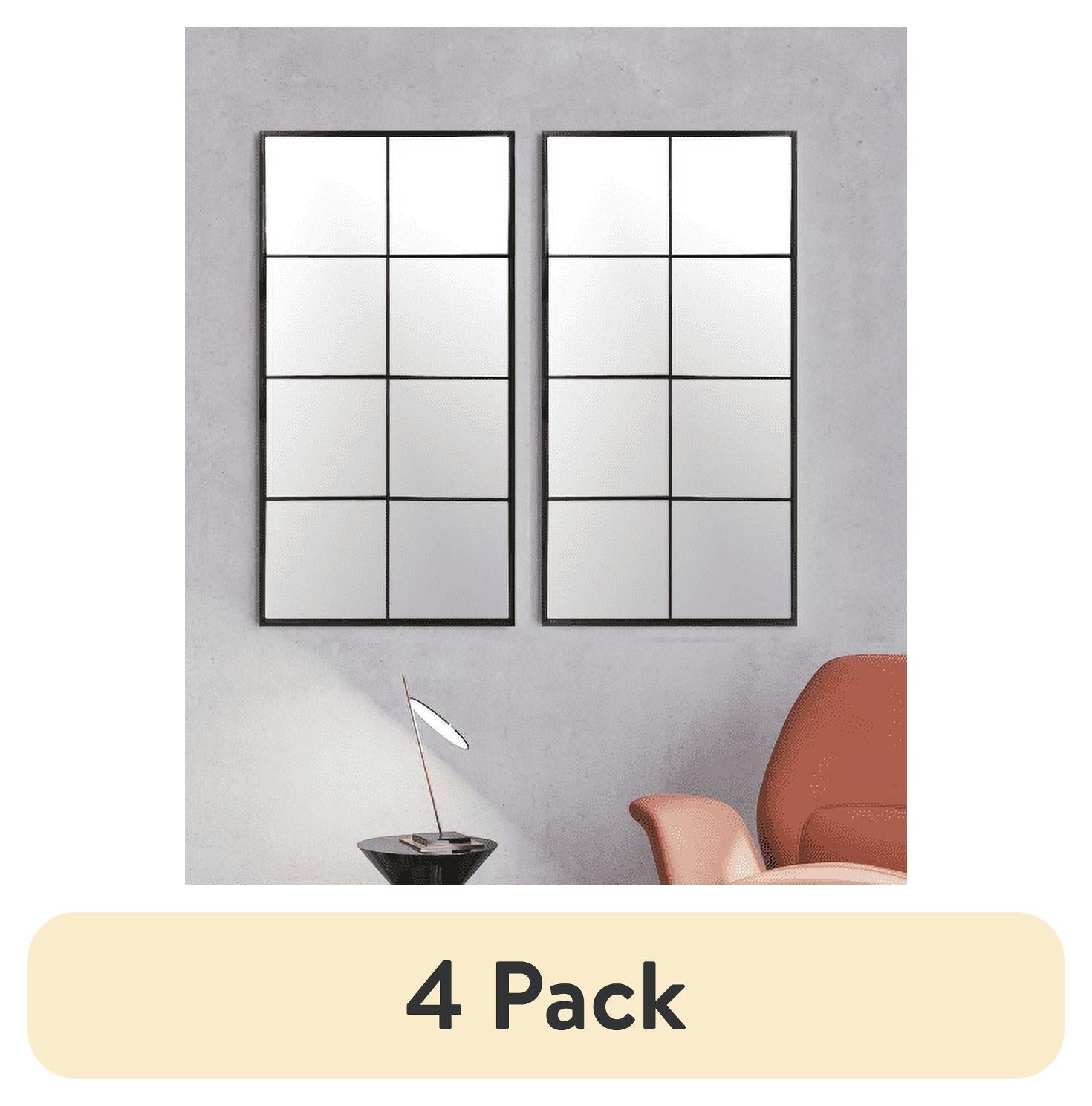 Mainstays 16x32 2 Pack Black Framed Large Wall Mirror Set for Living Room