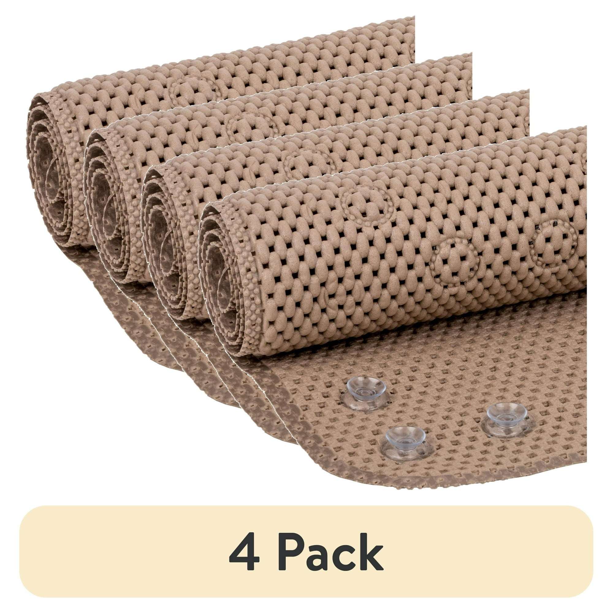 (4 pack) Mainstays 17" x 36" Cushioned Foam Bathtub Mat with Suction Cups