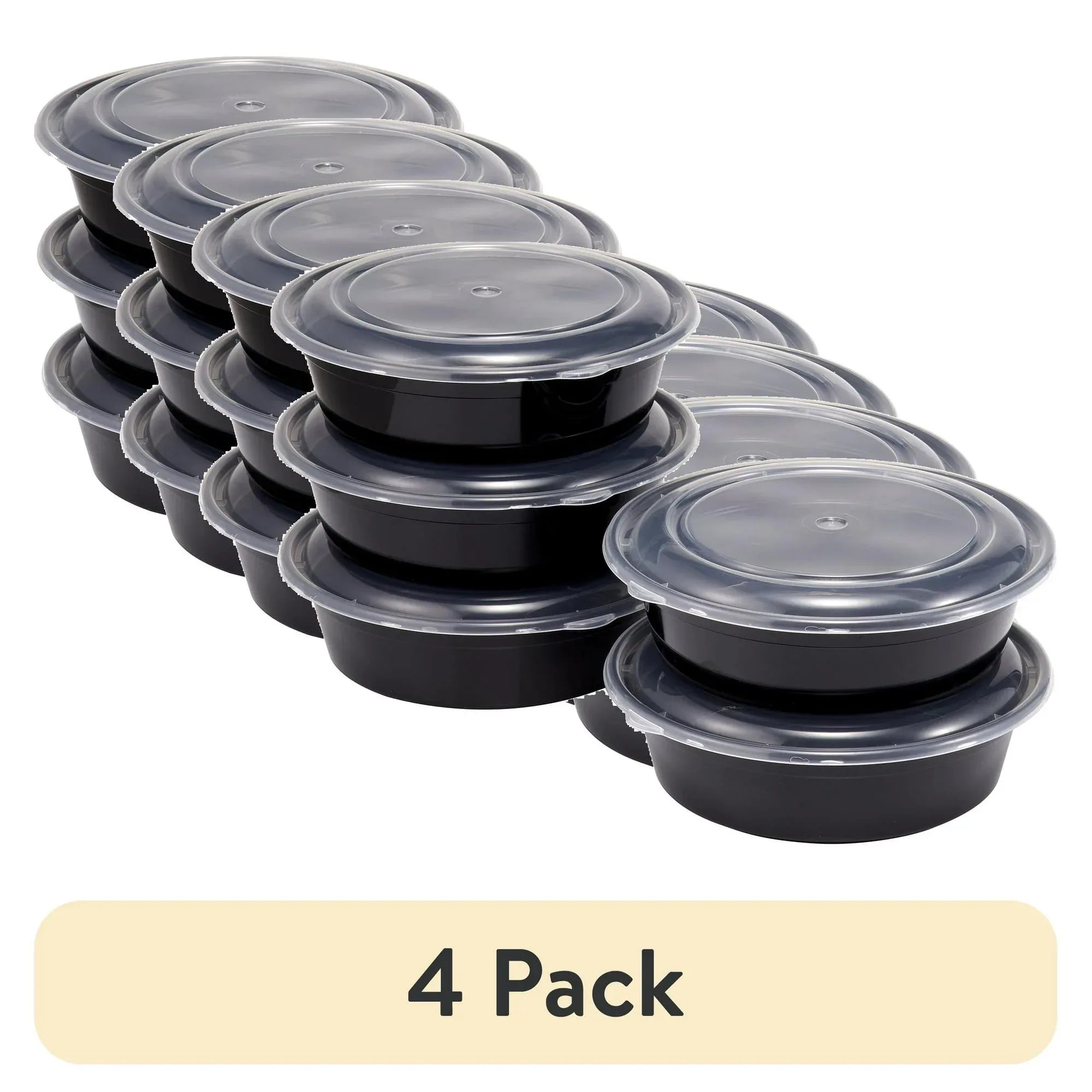 Mainstays 1L Round Meal Prep Food Storage Container, 5 Pack