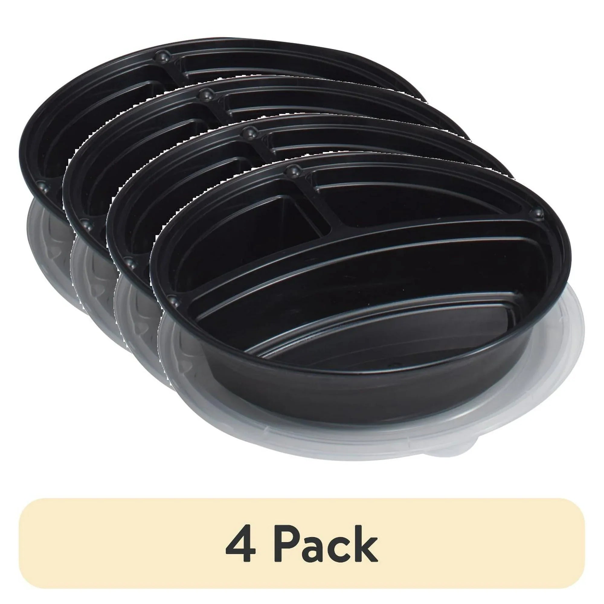 Mainstays 3-Compartment 1L Round Meal Prep Food Storage Container, 5 Pack - USA MEGA SHOP