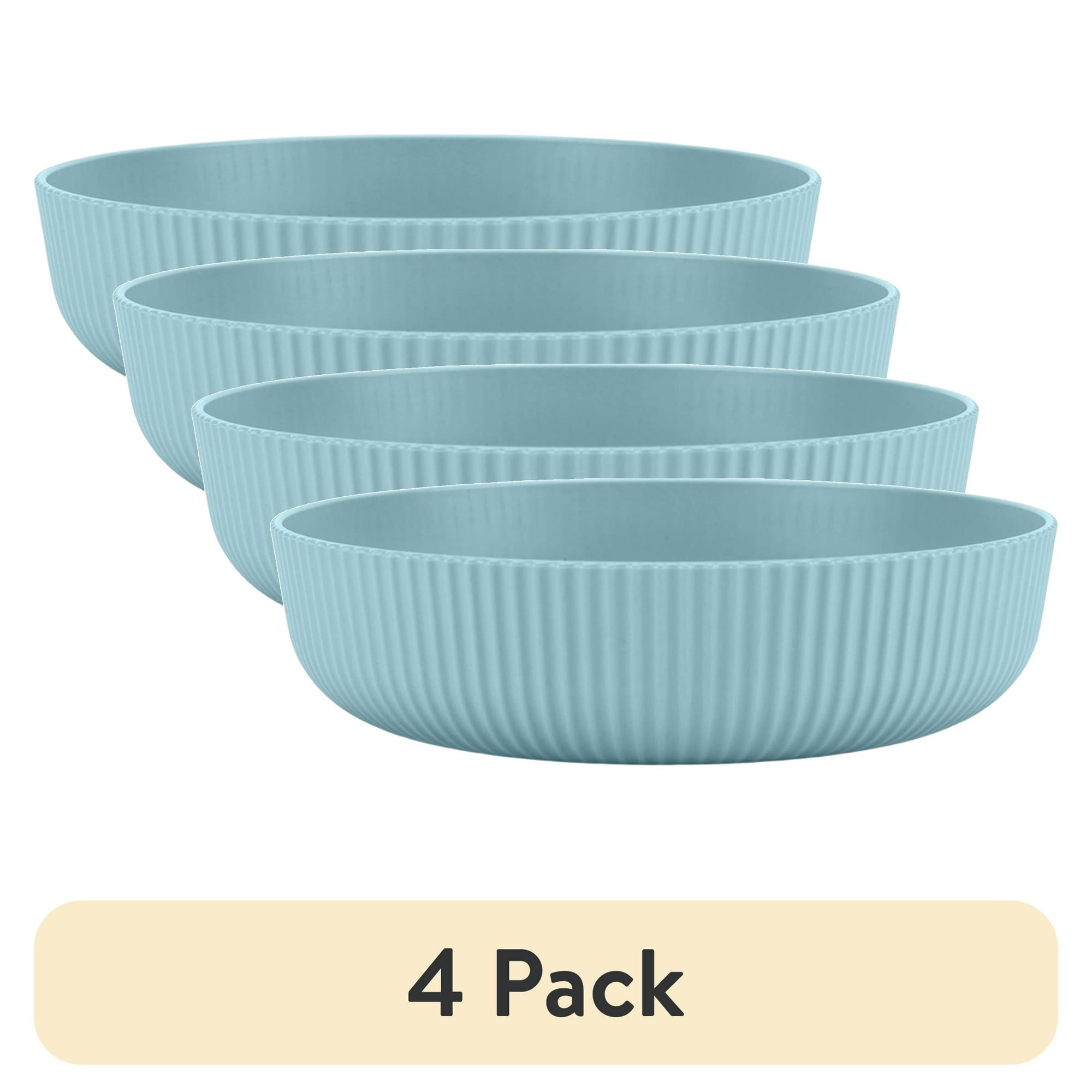 (4 pack) Mainstays - Black Eco-Friendly Recycled Plastic Dinner Bowl, 43-Ounce