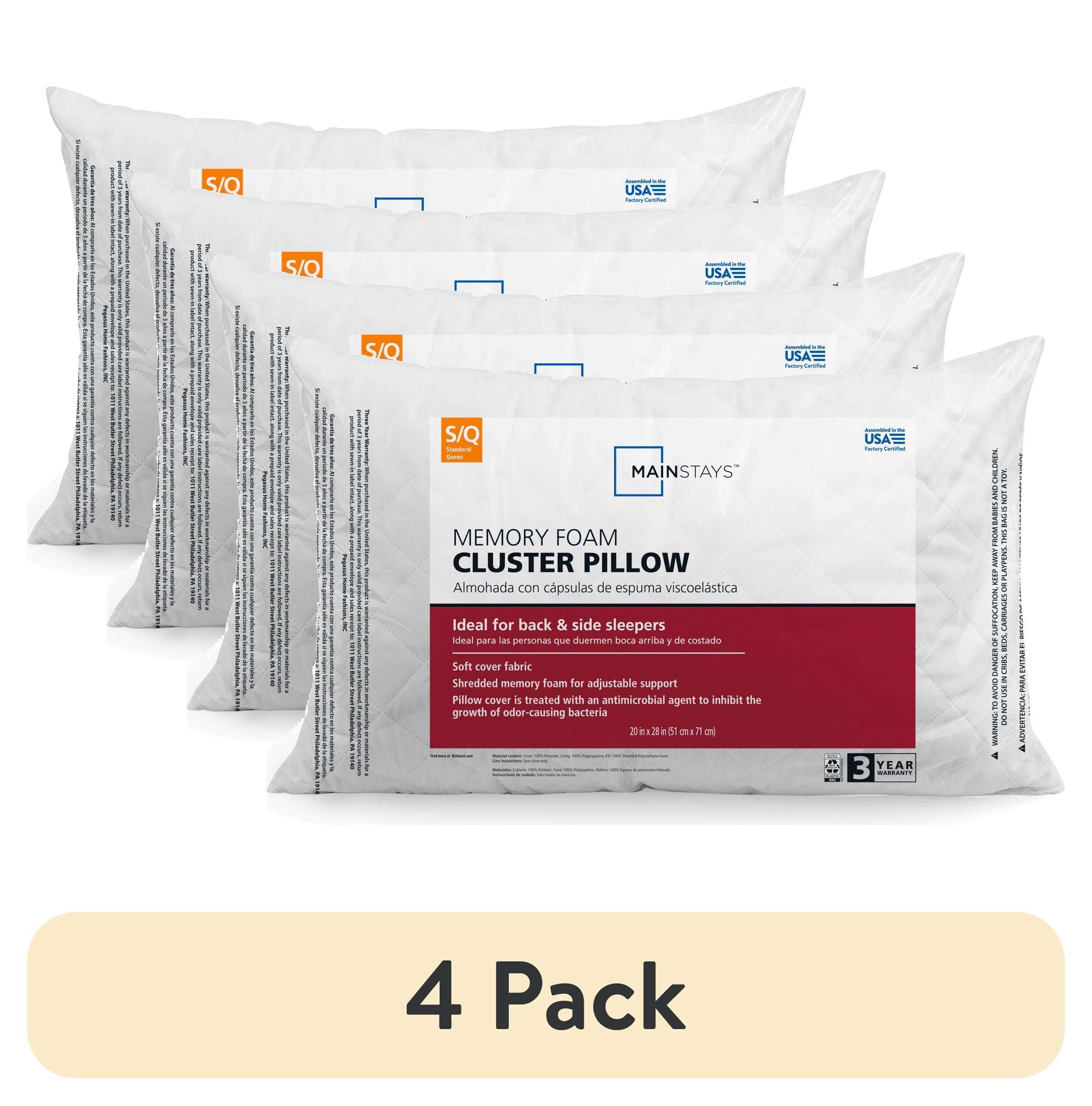 Mainstays Brushed Microfiber Foam Cluster King Bed Pillow - Antimicrobial
