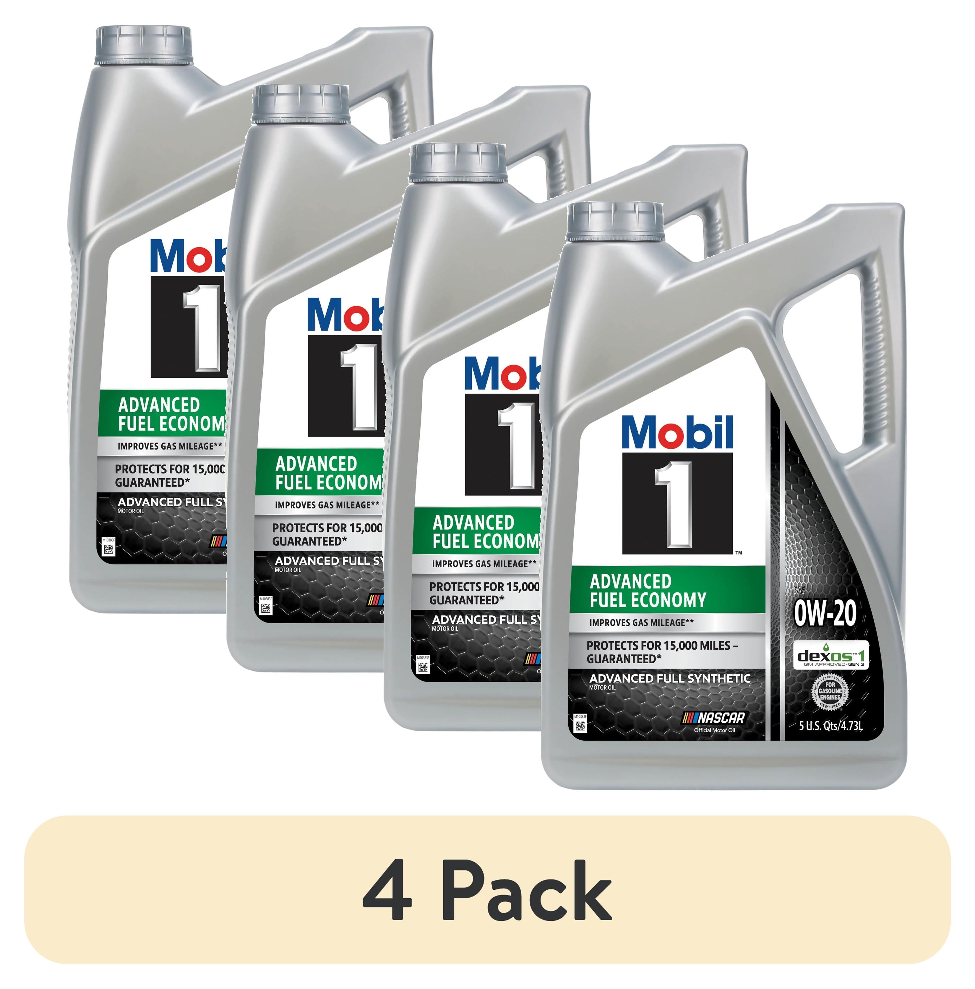 Mobil 1 Advanced Fuel Economy Full Synthetic Motor Oil 0W-20, 5 Quart