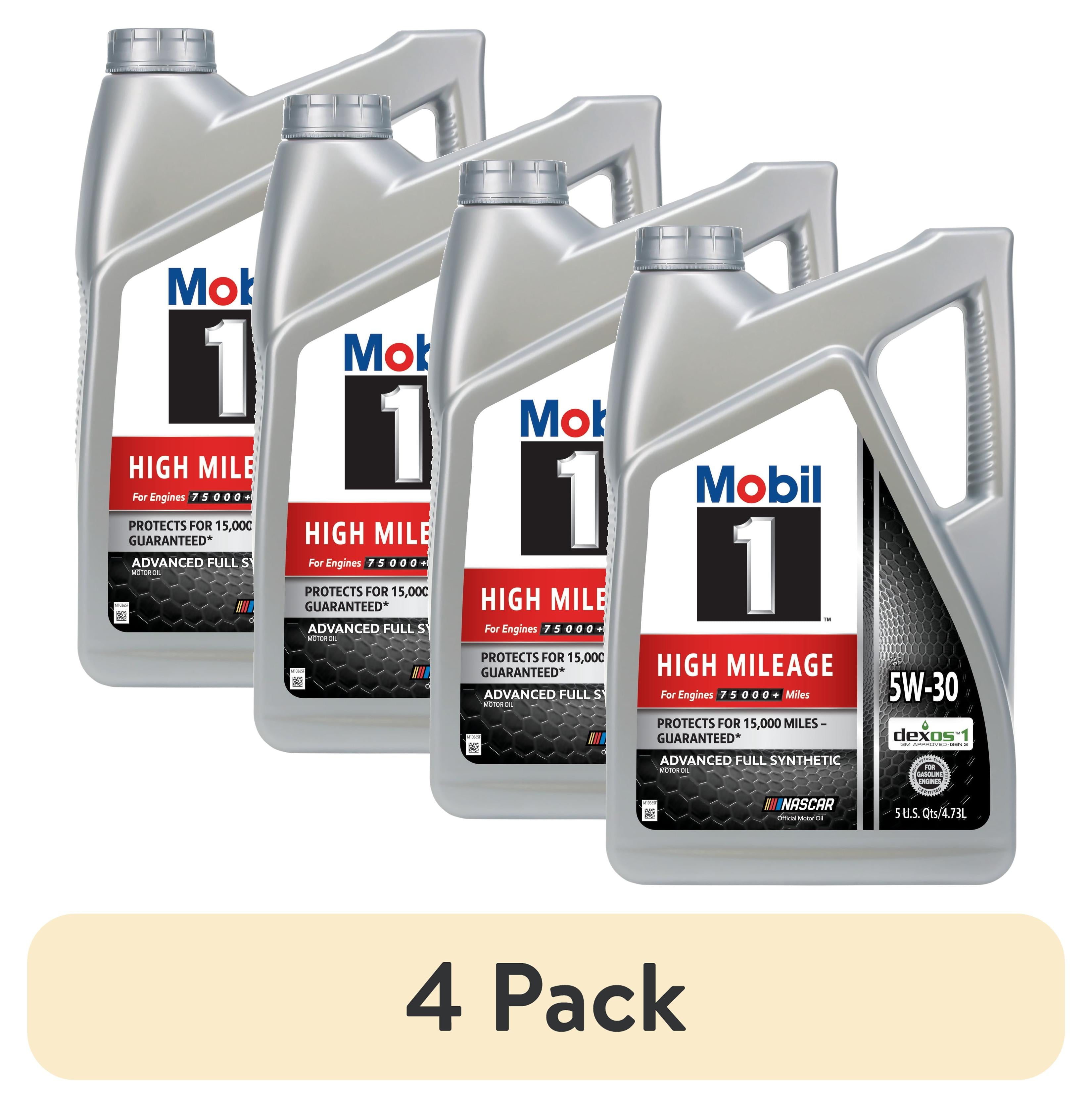 Mobil 1 High Mileage Full Synthetic Motor Oil 5W-30, 5 Quart