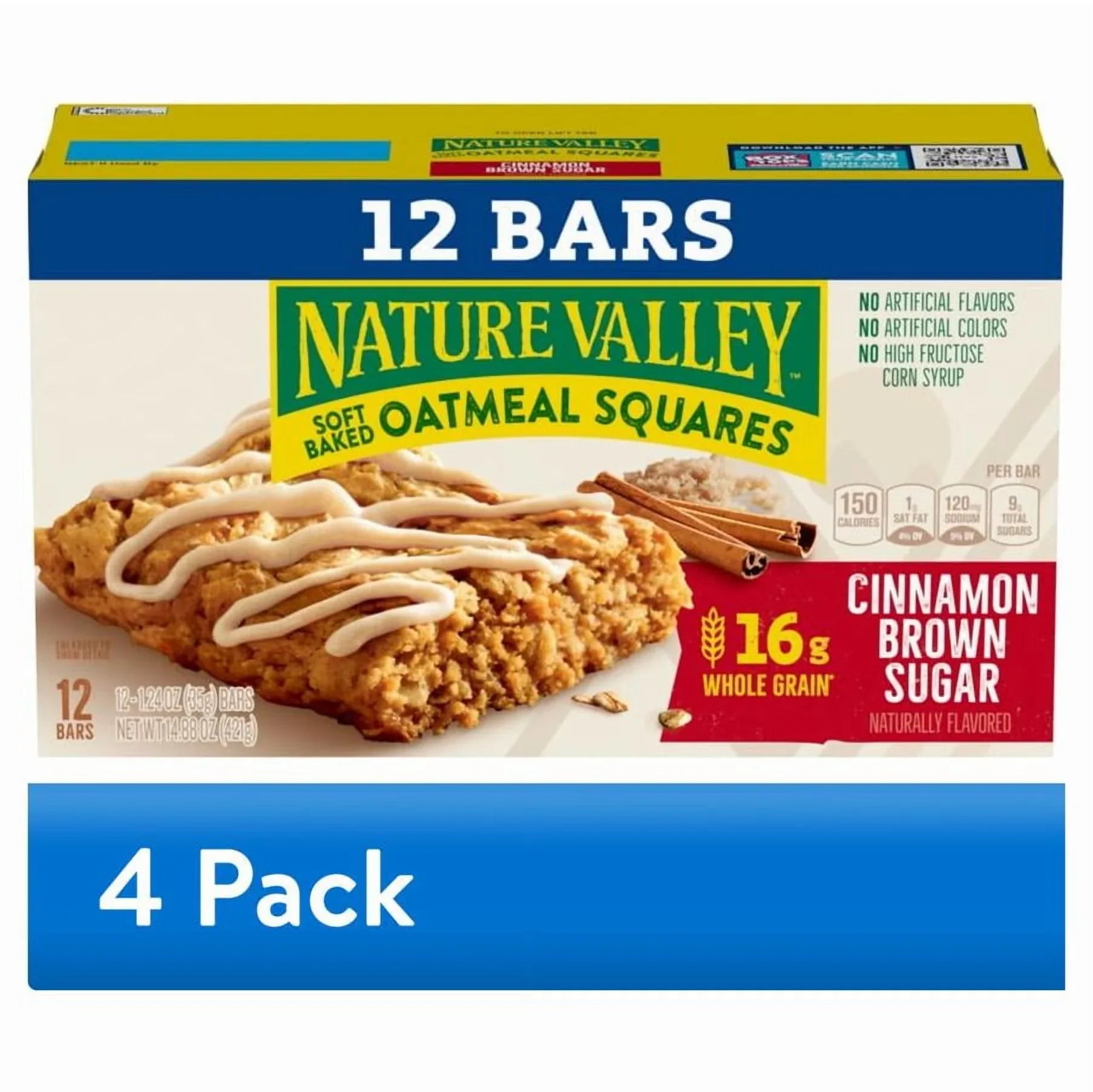 Nature Valley Soft Baked Oatmeal Squares, Cinnamon Brown Sugar, 12 Bars, 14.88 oz