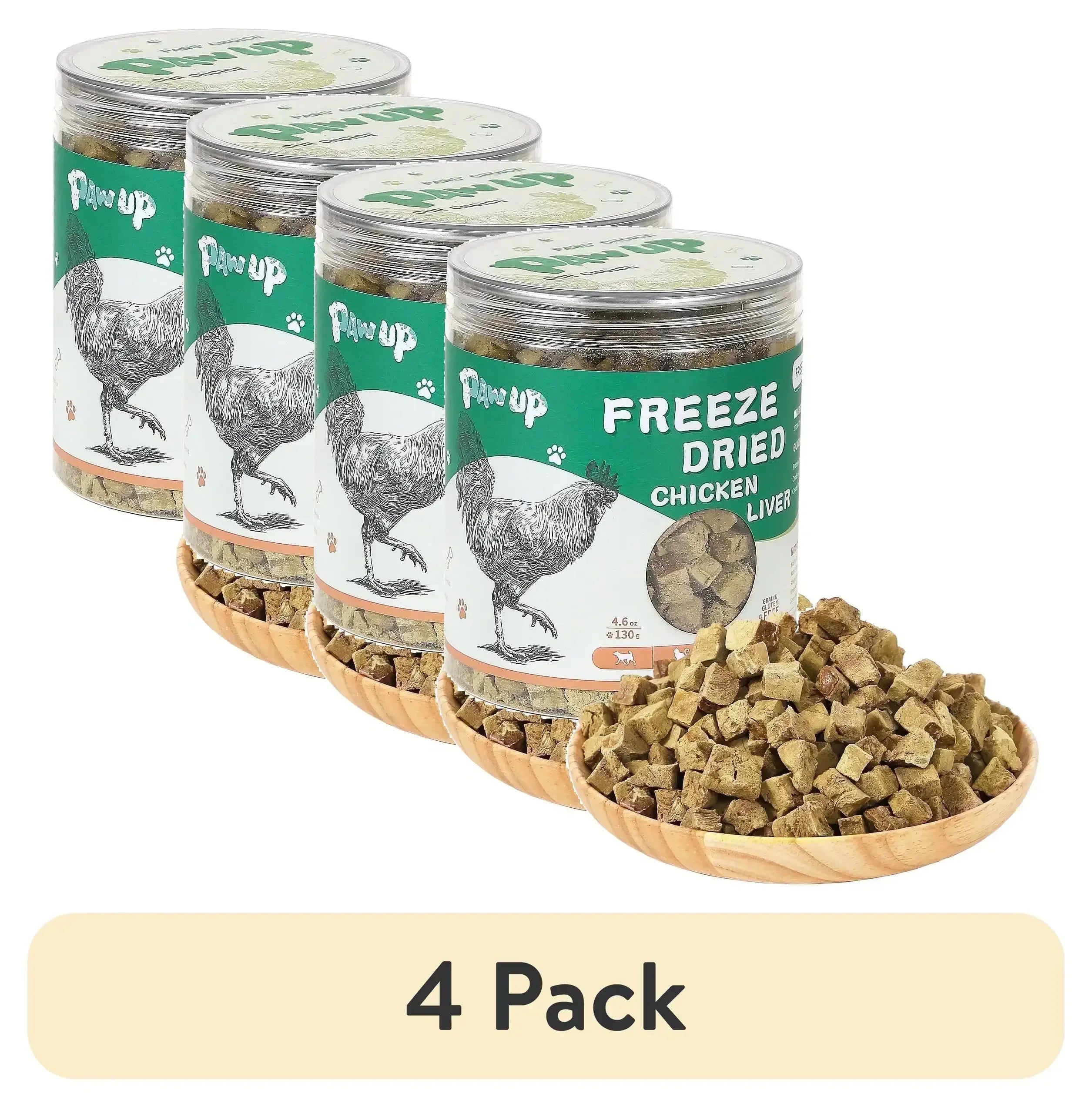 PAWUP Chicken Liver Freeze Dried Dog and Cat Treats, Single Ingredient, Grain Free, No Additives, High Protein Dog Toppers for Training, 4.6oz - USA MEGA SHOP