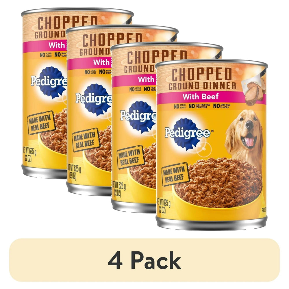 Pedigree Chopped Ground Dinner With Chicken Adult Soft Wet Dog Food, (12) 22 oz Cans - USA MEGA SHOP