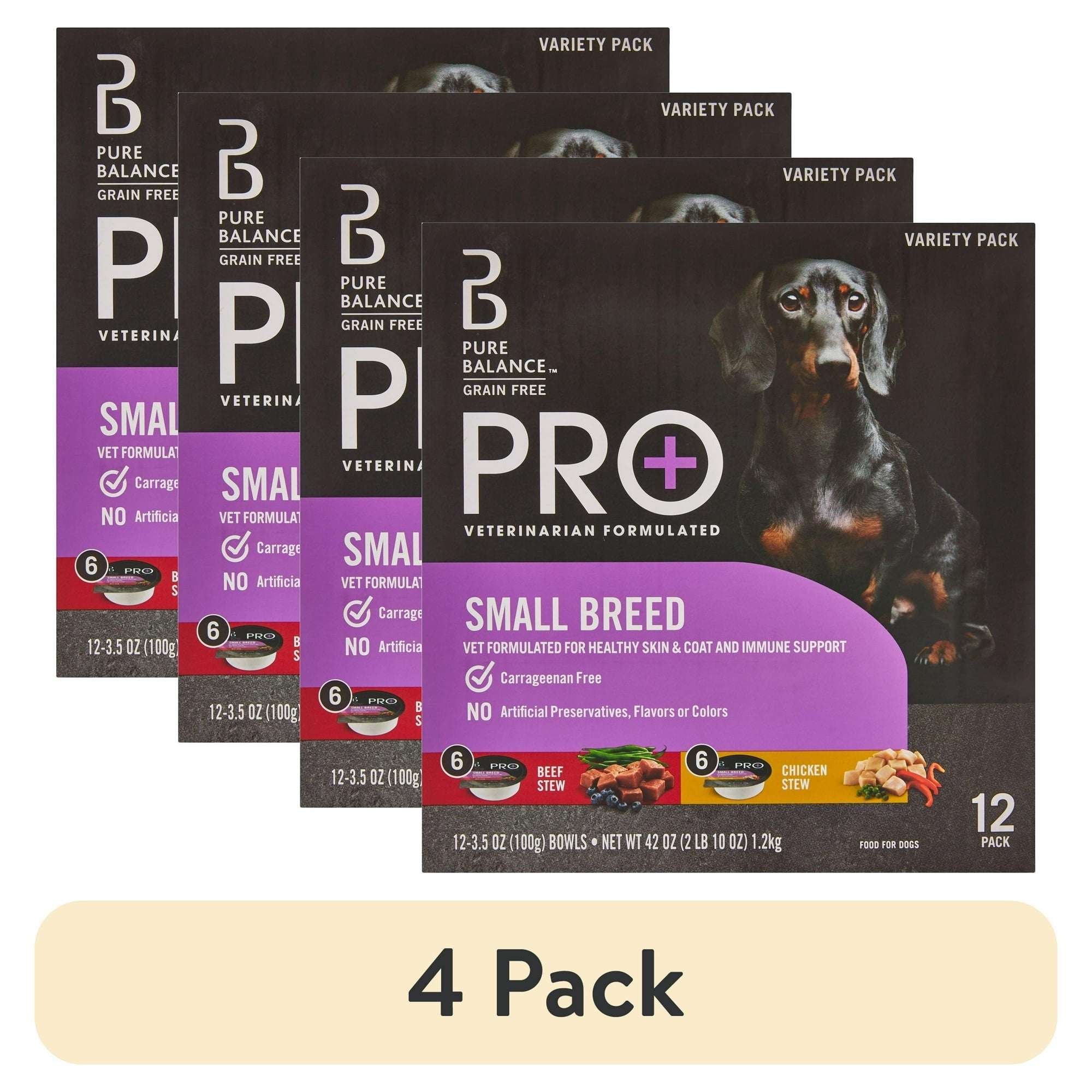 Pure Balance Pro Beef Stew & Chicken Stew for Small Breeds Wet Dog Food 3.5 oz