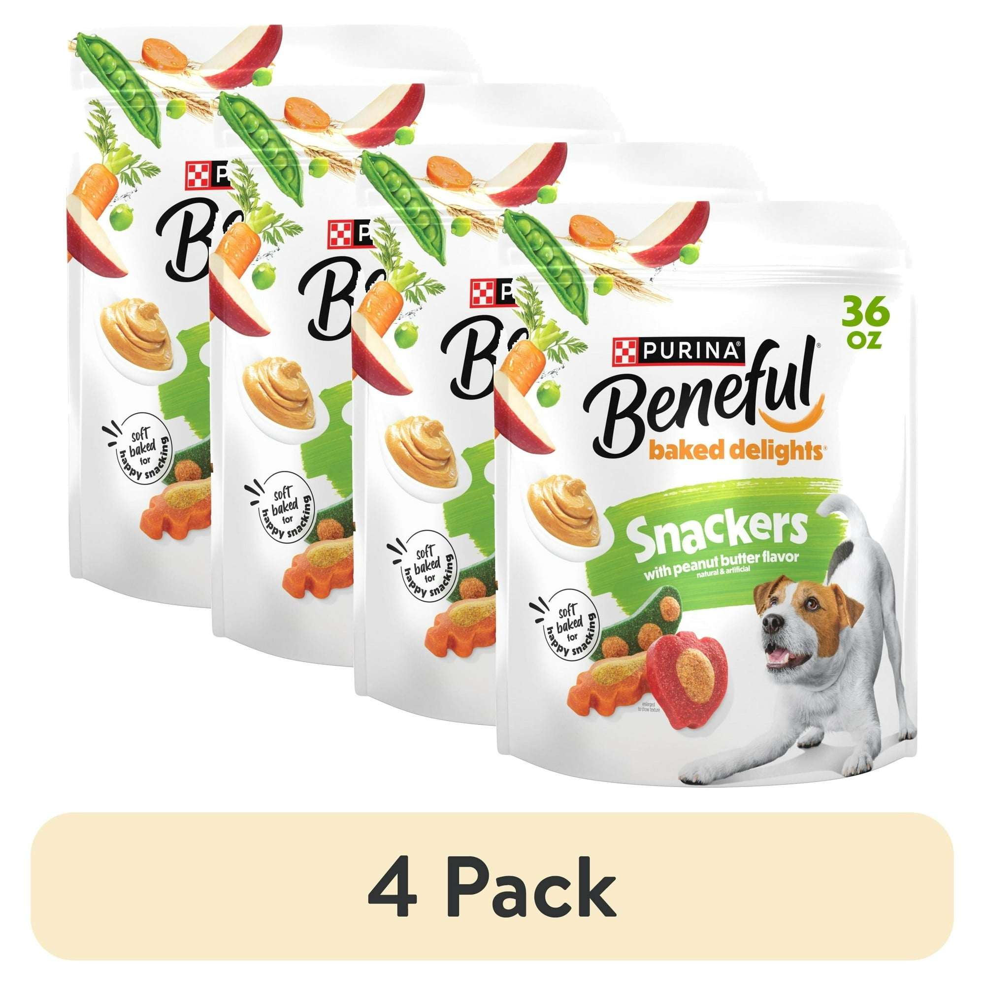 Purina Beneful Baked Delights Snackers with Peanut Butter Flavor Soft Baked Treats for Dogs, 22 oz.