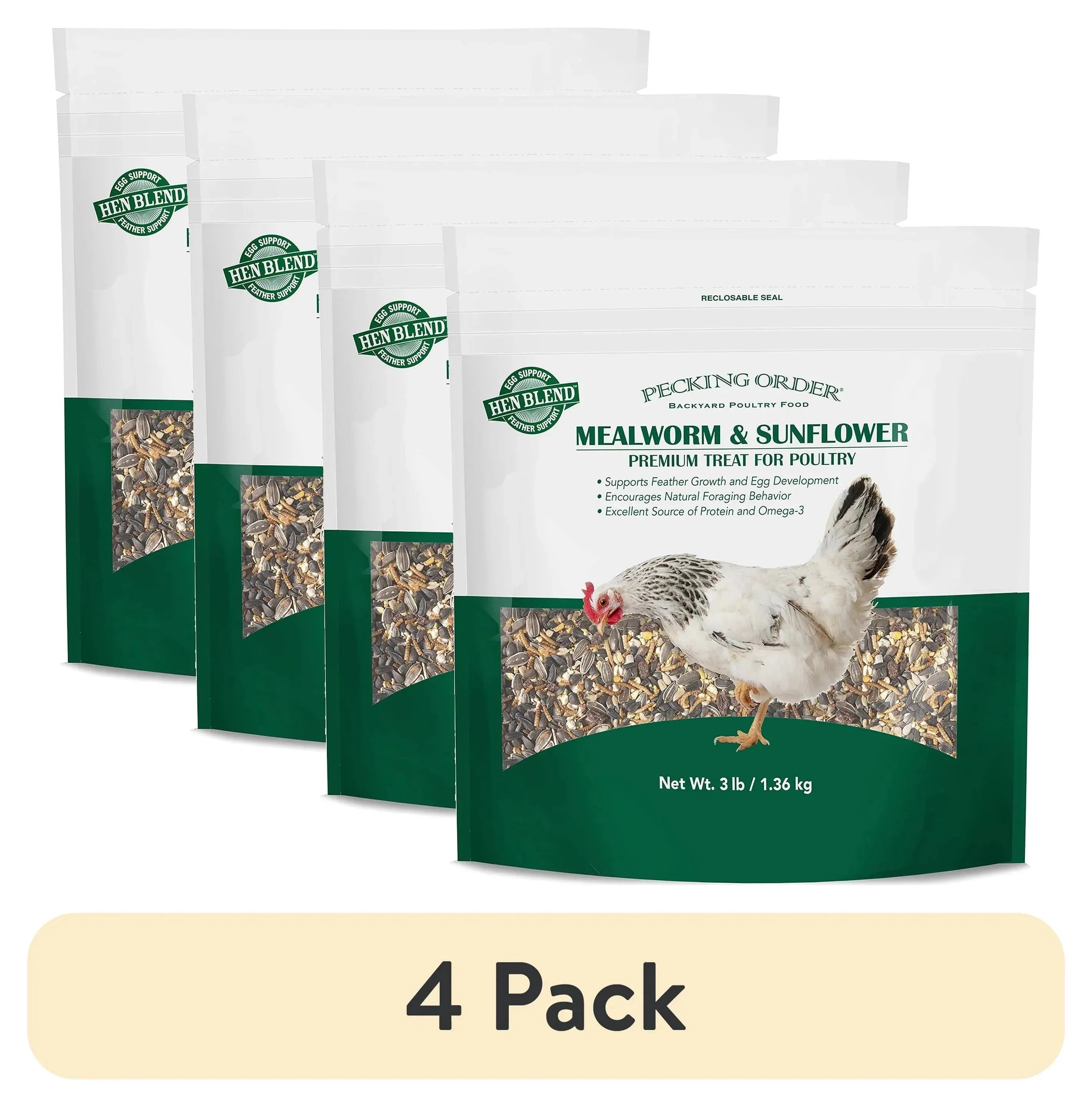 Red River Commodities Pecking Order Mealworm & Sunflower Chicken Treat; 3 lb. Bag - USA MEGA SHOP