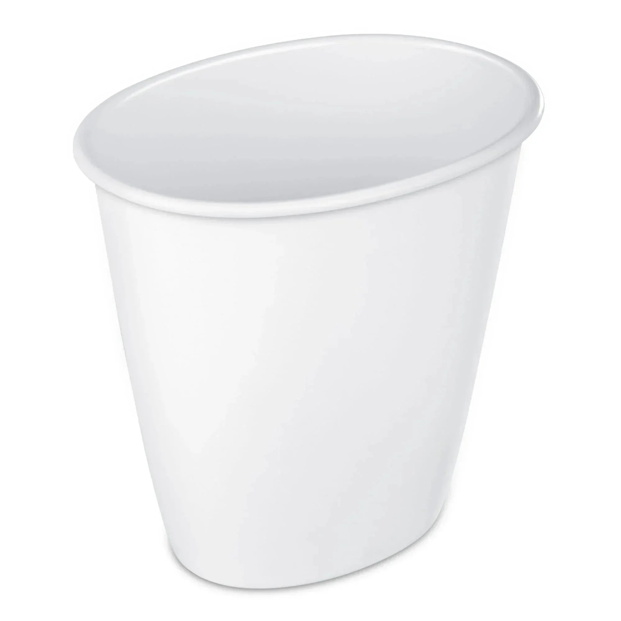 (4 pack) Sterilite Small Bathroom Trash Can, 1.5 Gallon Plastic Garbage Bucket Bin with No Lid, White - USA MEGA SHOP