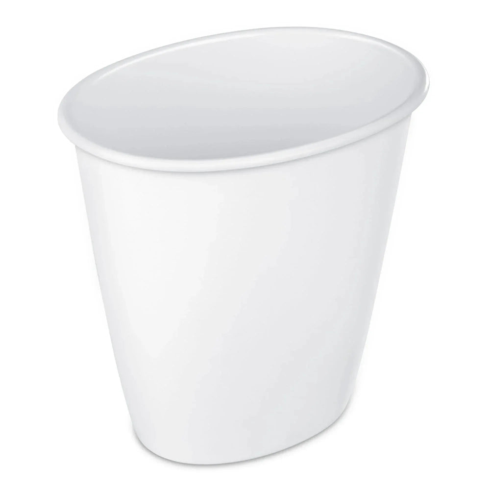(4 pack) Sterilite Small Bathroom Trash Can, 1.5 Gallon Plastic Garbage Bucket Bin with No Lid, White - USA MEGA SHOP