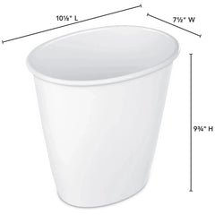 (4 pack) Sterilite Small Bathroom Trash Can, 1.5 Gallon Plastic Garbage Bucket Bin with No Lid, White - USA MEGA SHOP