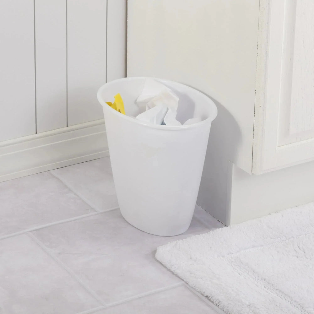 (4 pack) Sterilite Small Bathroom Trash Can, 1.5 Gallon Plastic Garbage Bucket Bin with No Lid, White - USA MEGA SHOP