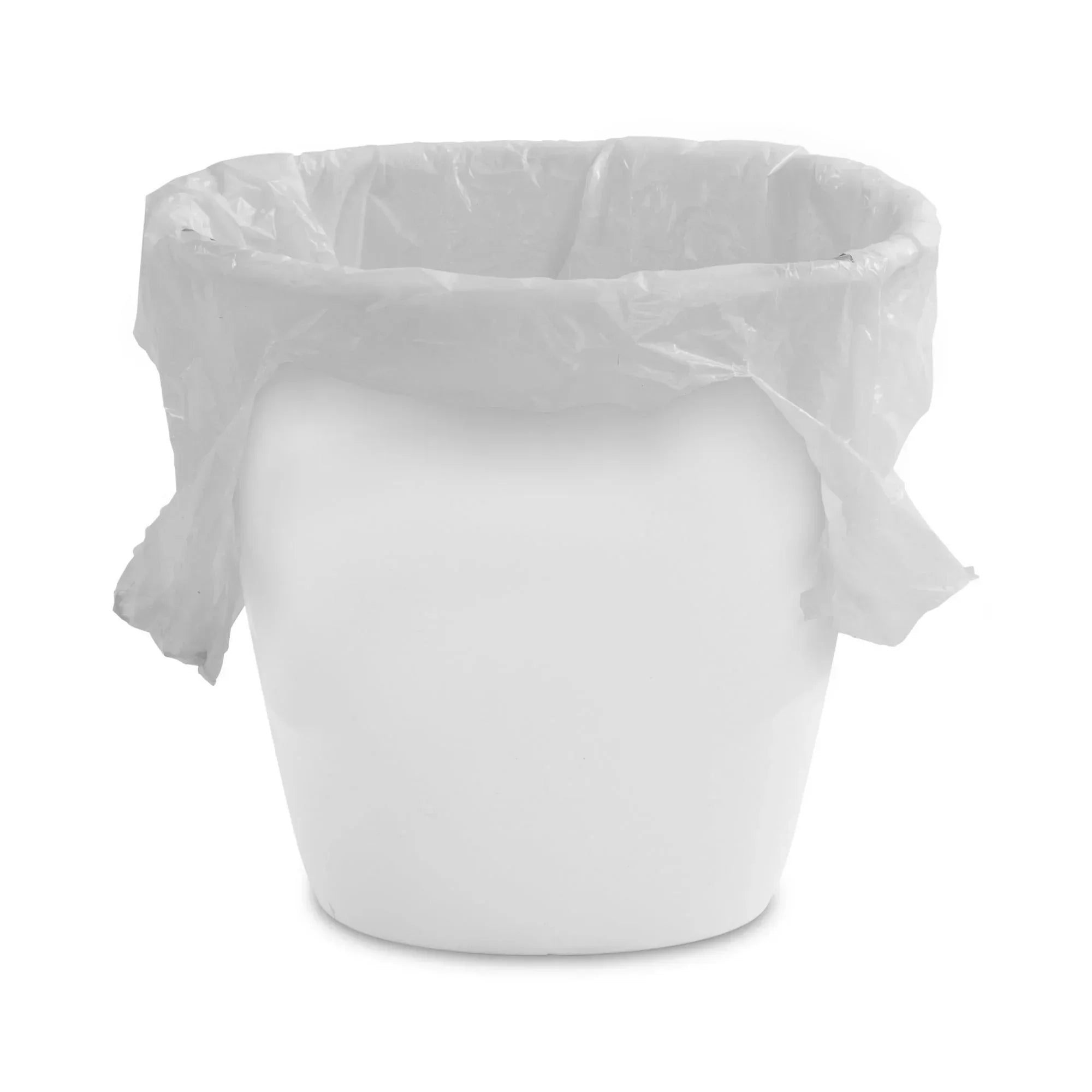 (4 pack) Sterilite Small Bathroom Trash Can, 1.5 Gallon Plastic Garbage Bucket Bin with No Lid, White