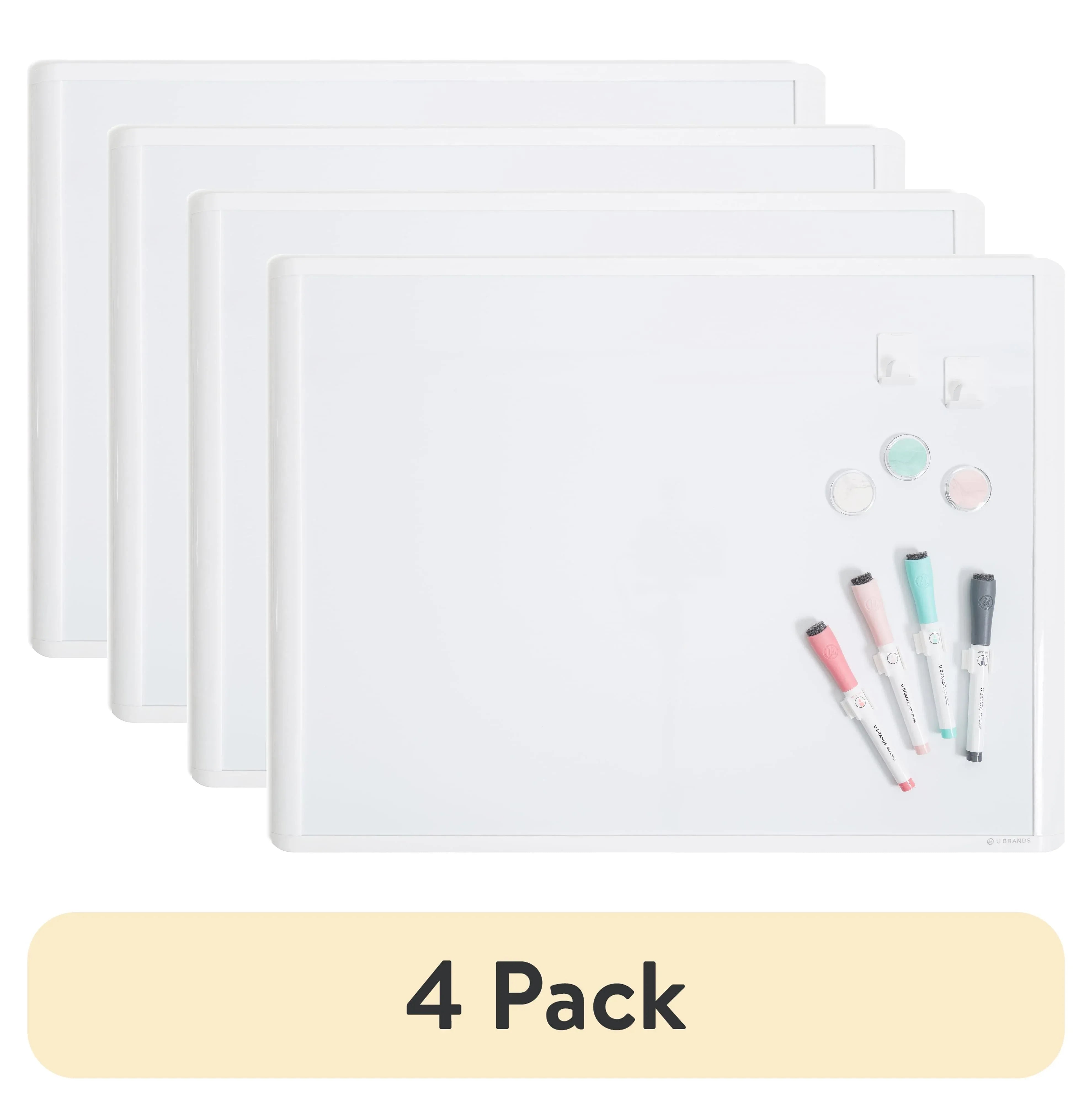 U Brands 17 x 23 in. Dry Erase Whiteboard Value Pack, Assorted Dry Erase Markers, Plastic Frame - USA MEGA SHOP