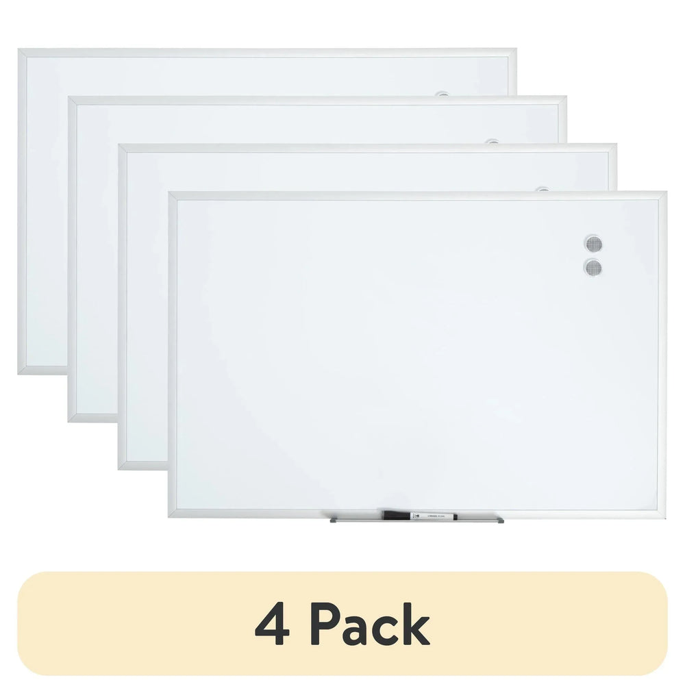 U Brands 35 x 23 in. Magnetic Dry Erase Whiteboard, Silver Metal Frame, Includes 2 Magnets, Marker, Tray - USA MEGA SHOP