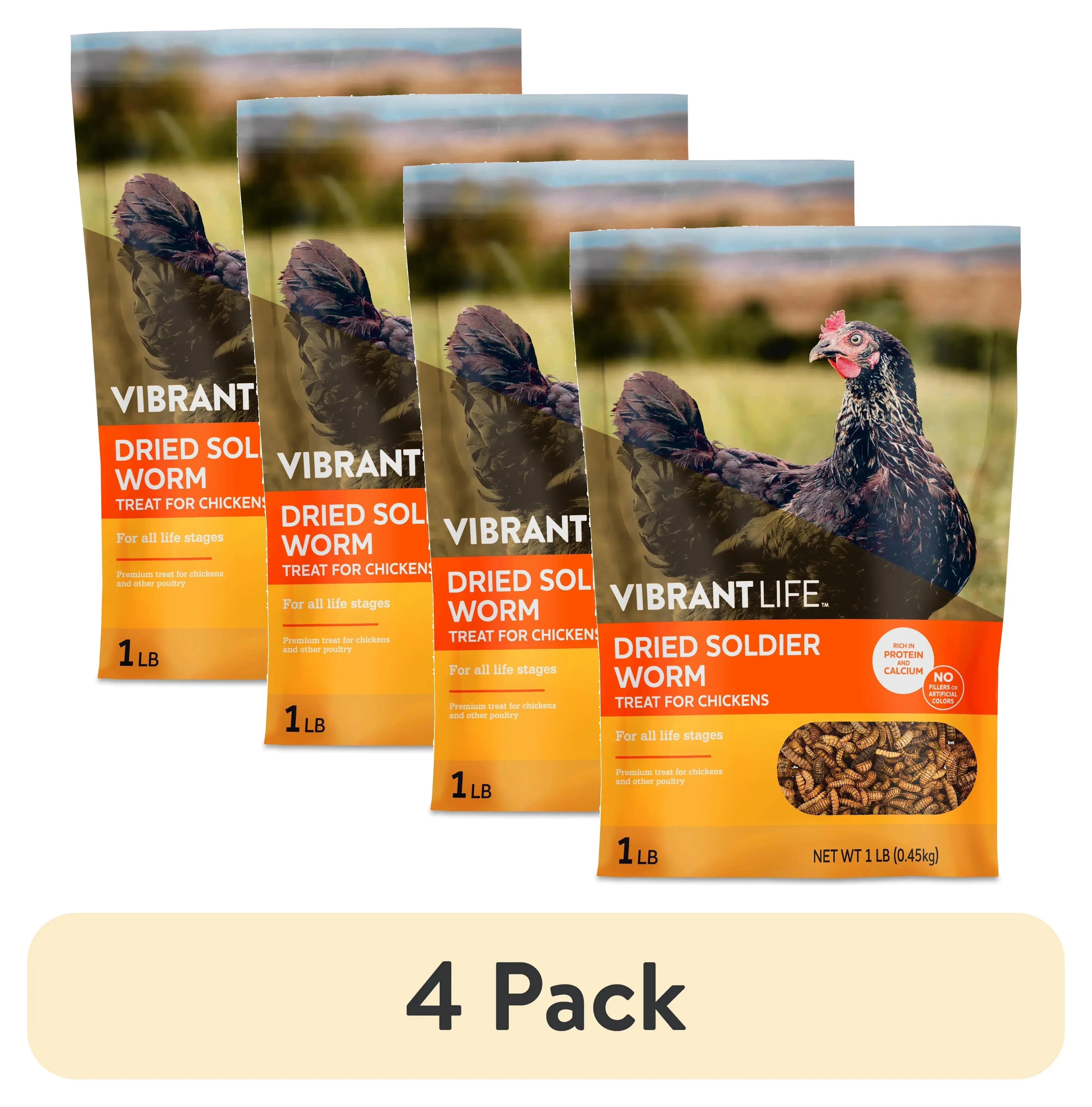 Vibrant Life Dried Soldier Worm Treats for Chickens, 1 lb Bag - USA MEGA SHOP
