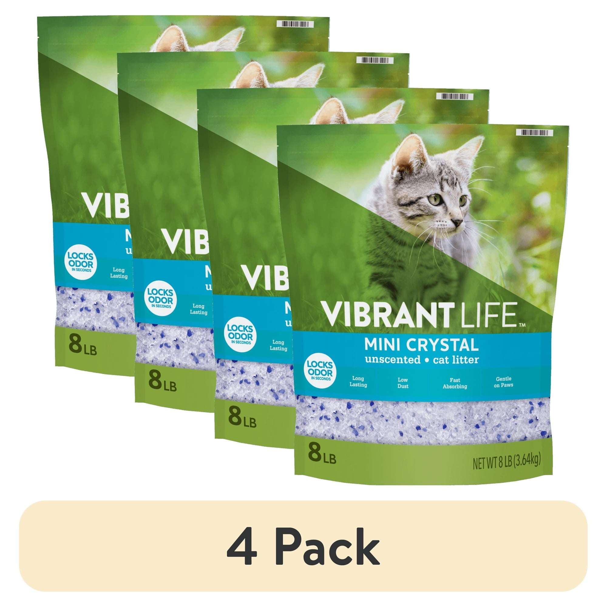 Vibrant Life Mini Crystal Cat Litter, Unscented, 8 lb Bag