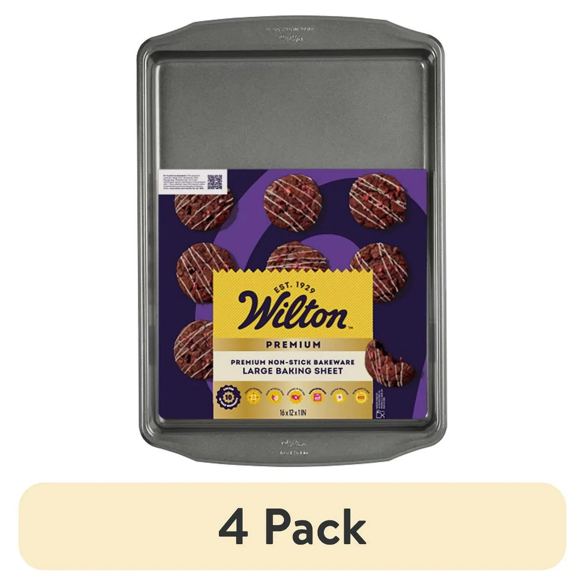 Wilton Premium Non-Stick Large Cookie Sheet 16"x12" Sheet Pan Baking Tray, Packaging May Vary